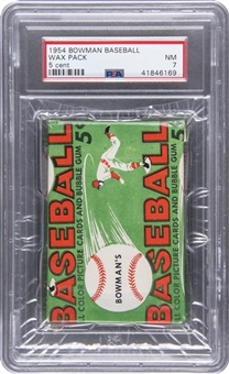 1954 Bowman Baseball Unopened Five-Cent Wax Pack – PSA NM 7